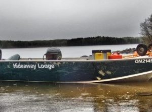 Parked Hideaway Lodge Boat