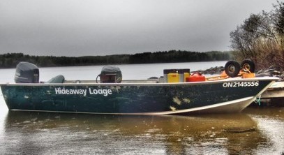 Parked Hideaway Lodge Boat